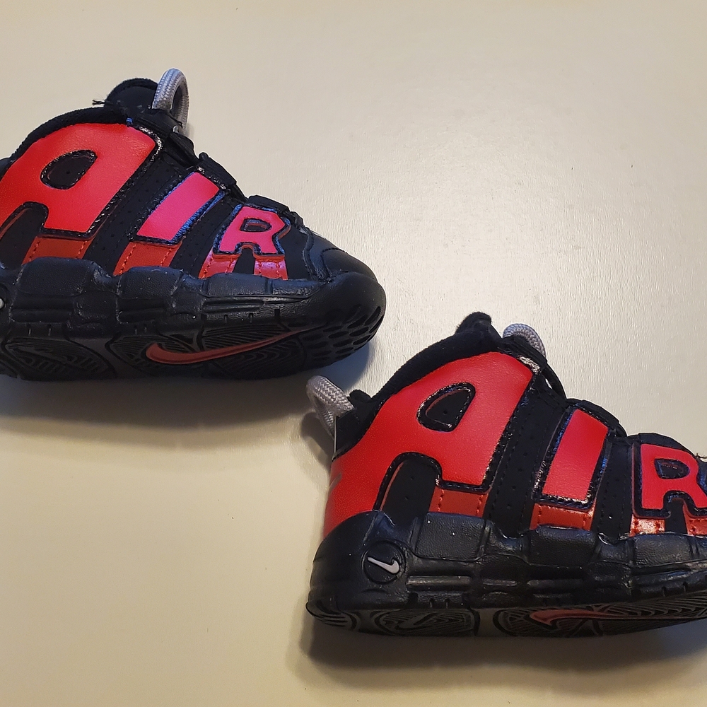 Nike Kids Air More Uptempo Sneakers - Black and Red